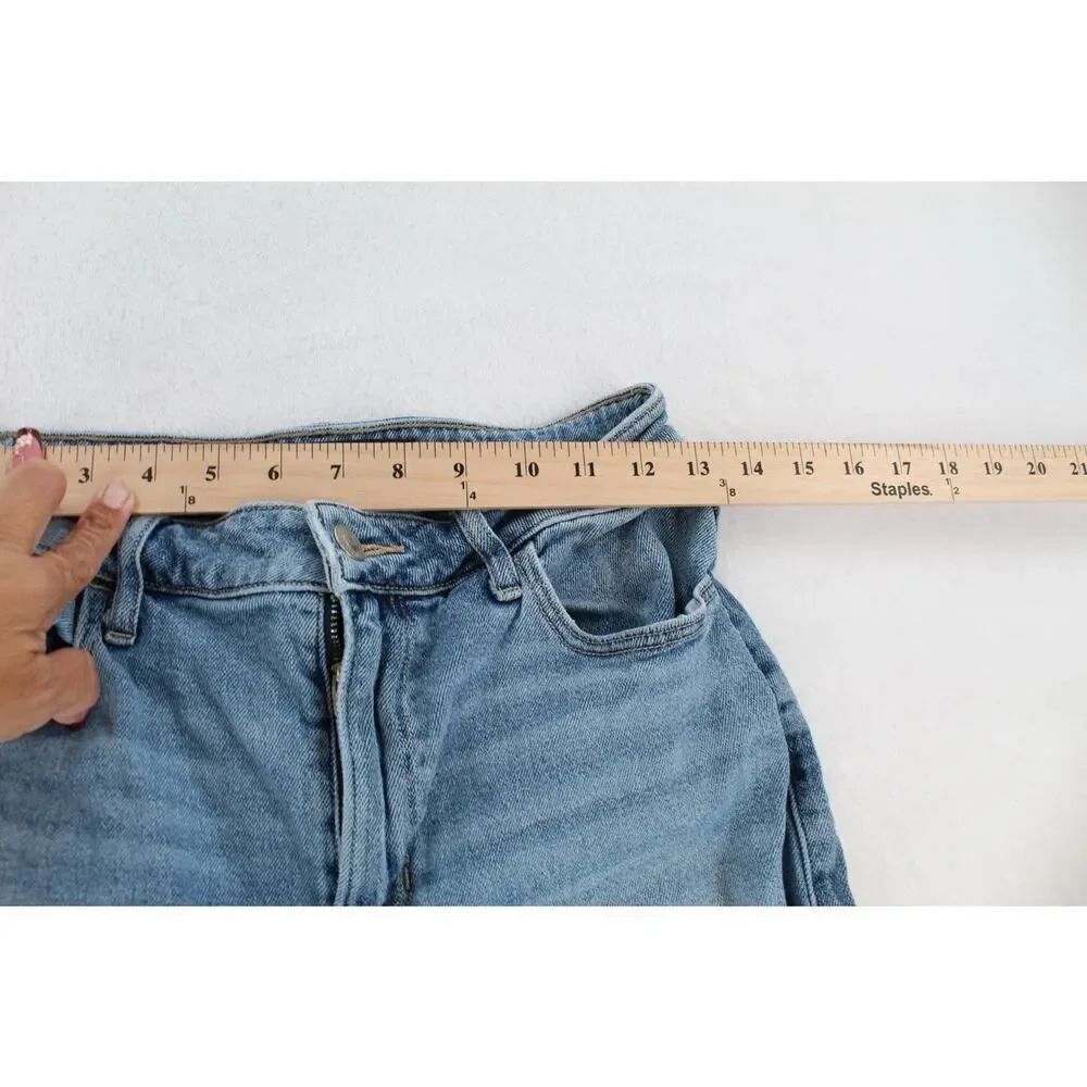 Hollister Women’s 5R Ultra High Rise Dad Jeans 27x31 Light Wash Cargo Utility - Picture 8 of 11